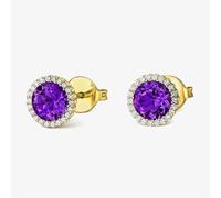 Tivon 18ct Yellow Gold & Brilliant Cut 1.60ct Amethyst Stud Earrings EY-0871-AM