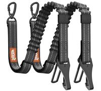Tivray 2Pcs Dog Seat Belt, Dog Car Seat Belt Bungee, Car Harness for Pet with Buckle & Hook Latch, Safety Leash Vehicle, Adjustable Reflective Pet Vehicle Tether, 360° Swivel Lock Clasp, Black
