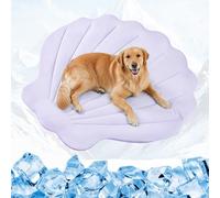 Tivray Dog Cooling Mat, 47'' × 47'' Large, Q-Max>0.4 Self-Cooling Mat for Dog, (Cool & Warm) Double-Sided Pet Cool Pads for Summer, Crate, Kennel, Machine Washable,Cat Cool Bed,Non-Gel, Macaron Purple