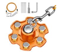 Tivray Dog Tie Out Stake and Cable, 360° Swivel Stake No Tangle, Heavy Duty Tether for Yard with 20 ft Cable, 6 Screw, Dog Runner Holds up to 180 lbs of Pull Force for Outside Camping Yard, Orange