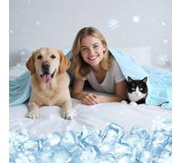 Tivray Premium Cooling Dog Blanket, Q-MAX>0.4 Cooling Blanket for Dogs, Washable Lightweight Summer Quilt for Pets and Humans, Self Cool Quilt for Cats, Cool Throw for Hot Sleepers, 50"×60", 2XL, Blue