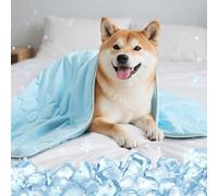 Tivray Premium Cooling Dog Blanket, Q-MAX>0.4 Cooling Blanket for Dogs, Washable Lightweight Summer Quilt for Pets and Humans, Self Cool Quilt for Cats, Cool Throw for Hot Sleepers, 30"×40", L, Blue
