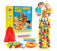 TIVUNORON Balance Tower Stacking Game, Montessori Children's Game for Breaking Tower, Wobble Tower Fine Motor Skills Building Blocks, Family Party Board Game for Children and Adults, Gifts for Boys