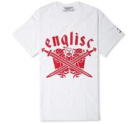 Tiw Englisc T-Shirt with Rune Sleeve Print (White, S)