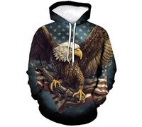 TiwBski Novelty American Flag Hoodies for Men Eagle Graphic Hoodie Sweatshirt Pullover, Black2, Large