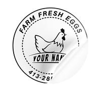 tiwkabm 100 Custom Chicken Egg Carton Labels, 2 Inch Egg Packaging Stickers, Personalized, Easy to Stick