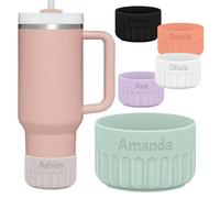 Tiwkabm Personalized Silicone Boot, Compatible with Stanley Tumbler 20-40oz & Hydro Flask Water Bottle 12-24oz and More Bottles/Tumblers with 2.9-3in Bottom, Custom Engraved Cup Sleeve Cover