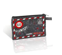 Tiwoca 60th Birthday Gift - Red and White Road Sign Felt Envelope Number 60 - Unusual Birthday Decorations and Funny Gift Ideas for Men and Women