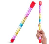 Tiwoca Children's Magic Wand Colourful Glitter Wand with Liquid 31 cm - Stylish Children's Costume Accessory for the Little Princess, Fairy or Wizard - 2 x Magic Wand Glitter