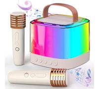 Tixahi Karaoke Machine for Adults and Kids,Portable Karaoke Machine with 2 Wireless Bluetooth Microphones, Parties with Carrying Handle/Echo/Vocal Cut,Support TF/USB/AUX