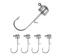 TIXIPEM 1/6 oz Ned Rig Jig Heads [5PCS] - Mushroom Head Shroom Jigs Use for Bass Fishing&Finesse Fishing - [Silver-1.2IN] Jig Heads
