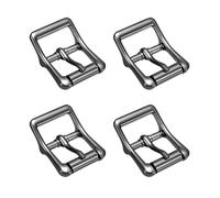 TIXIPEM 1 IN(25mm) Metal Roller Buckle [4Pcs] - Webbing Belts Center Bar Single Prong Buckle Use for Leather Bags Craft & Purse & DIY Accessories - [Black] Curved Loops Clasp