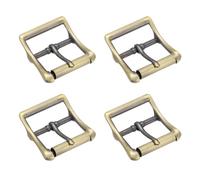TIXIPEM 1 IN(25mm) Metal Roller Buckle [4Pcs] - Webbing Belts Center Bar Single Prong Buckle Use for Leather Bags Craft & Purse & DIY Accessories - [Copper Tone] Curved Loops Clasp