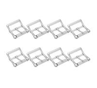 TIXIPEM 1 IN(25mm) Metal Roller Buckle [8Pcs] - Webbing Belts Center Bar Single Prong Buckle Use for Leather Bags Craft & Purse & DIY Accessories - [Silver Tone] Curved Loops Clasp