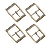 TIXIPEM 1 IN(25mm) Metal Single Prong Buckle [4Pcs] - Webbing Belts Center Bar Buckle Use for Leather Bags Craft & Purse & DIY Accessories - [Copper Tone] Square Loops Clasp