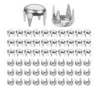 TIXIPEM 100pcs Round Dome Rivets 4mm Metal Claw Beads Nailhead, Silver