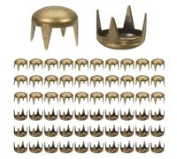 TIXIPEM 100pcs Round Dome Rivets 7mm Metal Claw Beads Nailhead, Brown