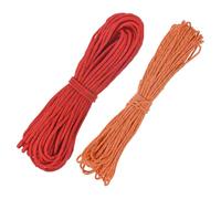 TIXIPEM 2 mm 66FT Reflective Guyline Camping Paracord [2PCS] - Guy Lines Ultralight Thin Cord Rope 3 Strands Paracord Use for Camping Tents & Tarps & Hiking - [Red, Orange]
