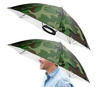 TIXIPEM 2 Pcs Headband Umbrella Hat 26" Outdoor Camo Silver Coating
