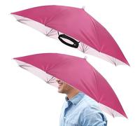 TIXIPEM 2 Pcs Headband Umbrella Hat 26" Silver Coating Foldable