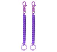 TIXIPEM 2PCS Spiral Retractable Coil Springs Keychain 7.28in Purple