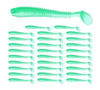 TIXIPEM 30-Pack T-Tail Soft Fishing Lures 2.17", ABS Plastic, Green
