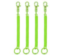 TIXIPEM 4PCS Spiral Retractable Coil Springs Keychain 7.28in Green