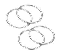 TIXIPEM 50mm Dia Metal O Rings [4Pcs] - 316 Stainless Steel 4mm THK Multi-Purpose Welded Round Rings Use for Crafts & Camping Belt & Dog Leashes - Seamless Lifting Hoops