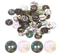 TIXIPEM 50pcs Natural Shell Buttons 12.5mm 2 Hole, Golden Yellow