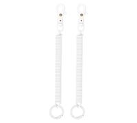 TIXIPEM 7.28IN Spiral Retractable Coil Springs Keychain [2PCS] - Theftproof Anti-Lost Stretch Cord with Plastic Lobster Clasp Use for Keys Wallet & Cellphone & Jewelry Findings - [White]