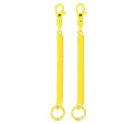TIXIPEM 7.28IN Spiral Retractable Coil Springs Keychain [2PCS] - Theftproof Anti-Lost Stretch Cord with Plastic Lobster Clasp Use for Keys Wallet & Cellphone & Jewelry Findings - [Yellow]