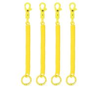 TIXIPEM 7.28IN Spiral Retractable Coil Springs Keychain [4PCS] - Theftproof Anti-Lost Stretch Cord with Plastic Lobster Clasp Use for Keys Wallet & Cellphone & Jewelry Findings - [Yellow]