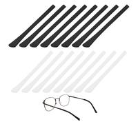 TIXIPEM 8 Pairs Ear Cushion Silicone Comfort Temple Tips Black, White