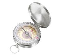 TIXIPEM Camping Survival Compass [1PCS] - Copper Clamshell Classic Pocket Style Glow in the Dark Orienteering Compass- [Silver Tone] Outdoor Navigation Tool