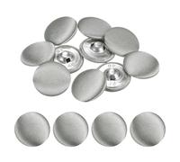 TIXIPEM Cover Button Kits 25mm/ 1 Inch [10pcs] - Fabric Button Maker Covered Metal Use for Hat Replacement & Repair Jeans & Blouse & Sewing & Crafts Making DIY Lovers - [Flame Gray]