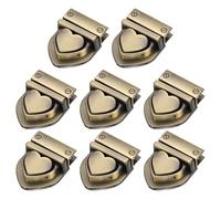 TIXIPEM Heart Tuck Lock Clasp Catch [8PCS] - Metal Purse Thumb Lock Buckle Fasteners Use for DIY Craft & Wallet Bag & Leather Handbags Making - [Yellow Bronze] Purse Clasp
