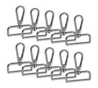 TIXIPEM Lobster Claw Clasps [10pcs] - Zinc Alloy Swivel Trigger Snap Hook Use for Keychain Making & Lanyard Making & Purse Hardware & DIY Craft - [Gun Black - 2 x 1.8 in] D Ring Keychain