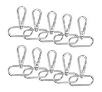 TIXIPEM Lobster Claw Clasps [10pcs] - Zinc Alloy Swivel Trigger Snap Hooks Use for Keychain Making & Lanyard Making & Purse Hardware & DIY Craft - [Silver White - 2 X1.8IN] D Ring Keychain