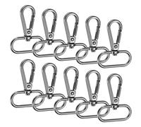 TIXIPEM Lobster Claw Clasps [10pcs] - Zinc Alloy Swivel Trigger Snap Hooks Use for Keychain Making & Lanyard Making & Purse Hardware & DIY Craft - [Gun Black - 2 x 1.6 in] D Ring Keychain
