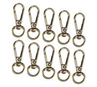 TIXIPEM Lobster Claw Clasps [10pcs] - Zinc Alloy Swivel Trigger Snap Hooks Use for Keychain Making & Lanyard Making & Purse Hardware & DIY Craft - [Bronze - 1.6 x 0.6 in] D Ring Keychain