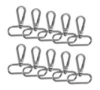 TIXIPEM Lobster Claw Clasps [10pcs] - Zinc Alloy Swivel Trigger Snap Hooks Use for Keychain Making & Lanyard Making & Purse Hardware & DIY Craft - [Gun Black - 2 x 1.8 in] D Ring Keychain