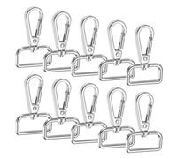 TIXIPEM Lobster Claw Clasps [10pcs] - Zinc Alloy Swivel Trigger Snap Hooks Use for Keychain Making & Lanyard Making & Purse Hardware & DIY Craft - [Silver White - 2x1.4IN] D Ring Keychain