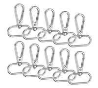 TIXIPEM Lobster Claw Clasps [10pcs] - Zinc Alloy Swivel Trigger Snap Hooks Use for Keychain Making & Lanyard Making & Purse Hardware & DIY Craft - [Silver White - 2 X1.6IN] D Ring Keychain
