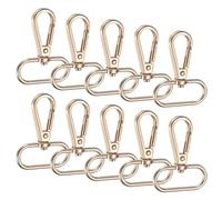 TIXIPEM Lobster Claw Clasps [10pcs] - Zinc Alloy Swivel Trigger Snap Hooks Use for Keychain Making & Lanyard Making & Purse Hardware & DIY Craft - [Light Gold - 2 x 1.6 in] D Ring Keychain