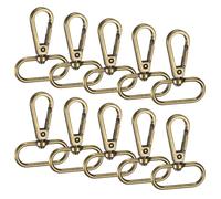TIXIPEM Lobster Claw Clasps [10pcs] - Zinc Alloy Swivel Trigger Snap Hooks Use for Keychain Making & Lanyard Making & Purse Hardware & DIY Craft - [Bronze - 2 x 1.6 in] D Ring Keychain