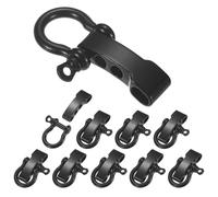 TIXIPEM Paracord Bracelet Shackle Buckle [10PCS] - Adjustable Metal O Bow Shackle Use for Survival Bracelets Belt & Outdoor Rope - [Black-Flat Head] Screw Pin Anchor Buckles
