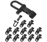 TIXIPEM Paracord Bracelet Shackle Buckle [14PCS] - Adjustable Metal O Bow Shackle Use for Survival Bracelets Belt & Outdoor Rope - [Black-Round Head] Screw Pin Anchor Buckles