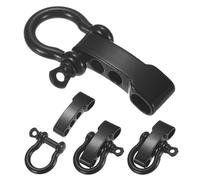 TIXIPEM Paracord Bracelet Shackle Buckle [4PCS] - Adjustable Metal O Bow Shackle Use for Survival Bracelets Belt & Outdoor Rope - [Black-Flat Head] Screw Pin Anchor Buckles