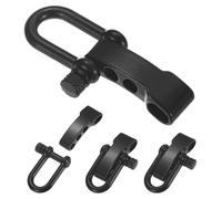 TIXIPEM Paracord Bracelet Shackle Buckle [4PCS] - Adjustable Metal U Bow Shackle Use for Survival Bracelets Belt & Outdoor Rope - [Black-Round Head] Screw Pin Anchor Buckles