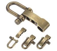 TIXIPEM Paracord Bracelet Shackle Buckle [4PCS] - Adjustable Metal U Bow Shackle Use for Survival Bracelets Belt & Outdoor Rope - [Bronze-Round Head] Screw Pin Anchor Buckles